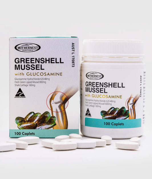 Mothernest Greenshell Mussel with Glucosamine 100Caps (Expiry date : 12/2026)