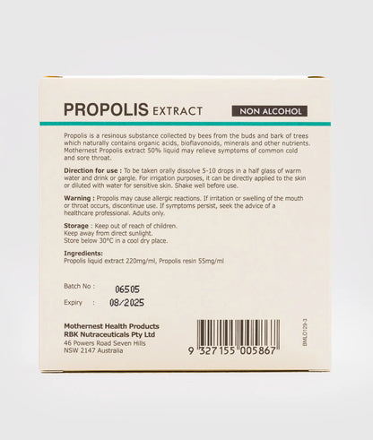 Mothernest Propolis Extract 50% Non-Alcohol Tincture 30ml x 3 Pack