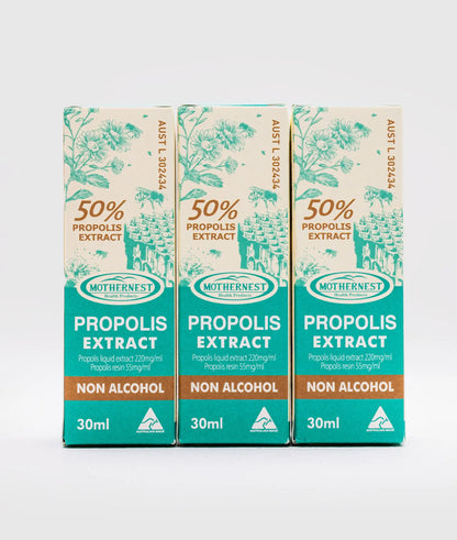 Mothernest Propolis Extract 50% Non-Alcohol Tincture 30ml x 3 Pack