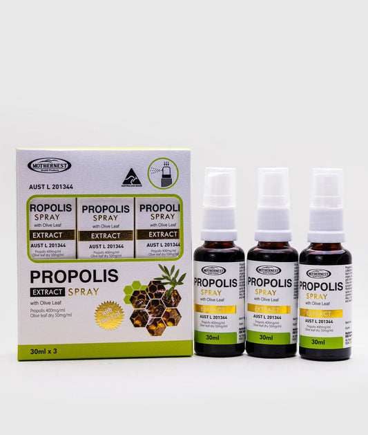Mothernest Propolis Ext 40% Spray + Olive Leaf (30ml x 3 Pack)