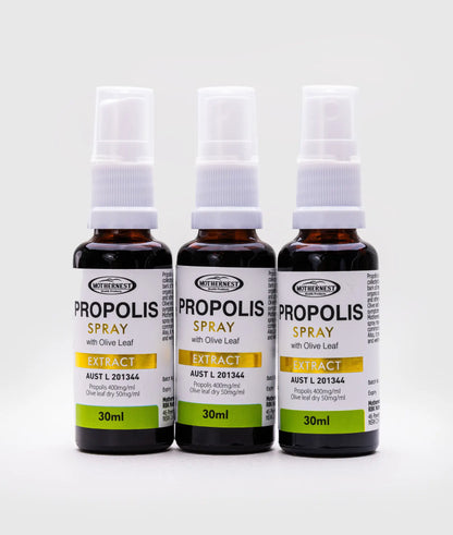 Mothernest Propolis Ext 40% Spray + Olive Leaf (30ml x 3 Pack)