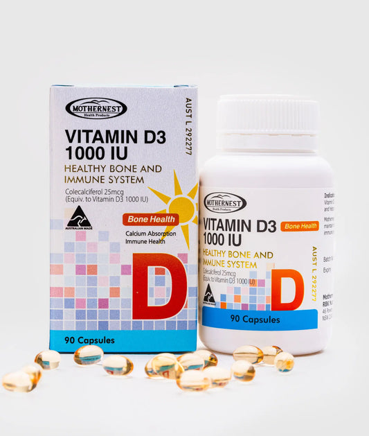 Mothernest Vitamin D3 1000 IU 90 Capsules