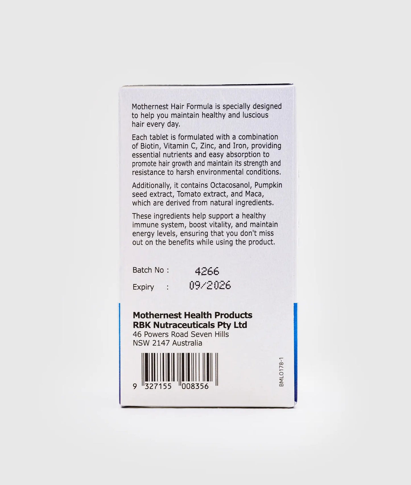 Mothernest Hair Growth Formula Max 60 Tabs