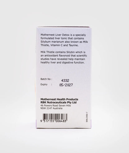 Mothernest Liver Detox with Milk Thistle 60 Caps