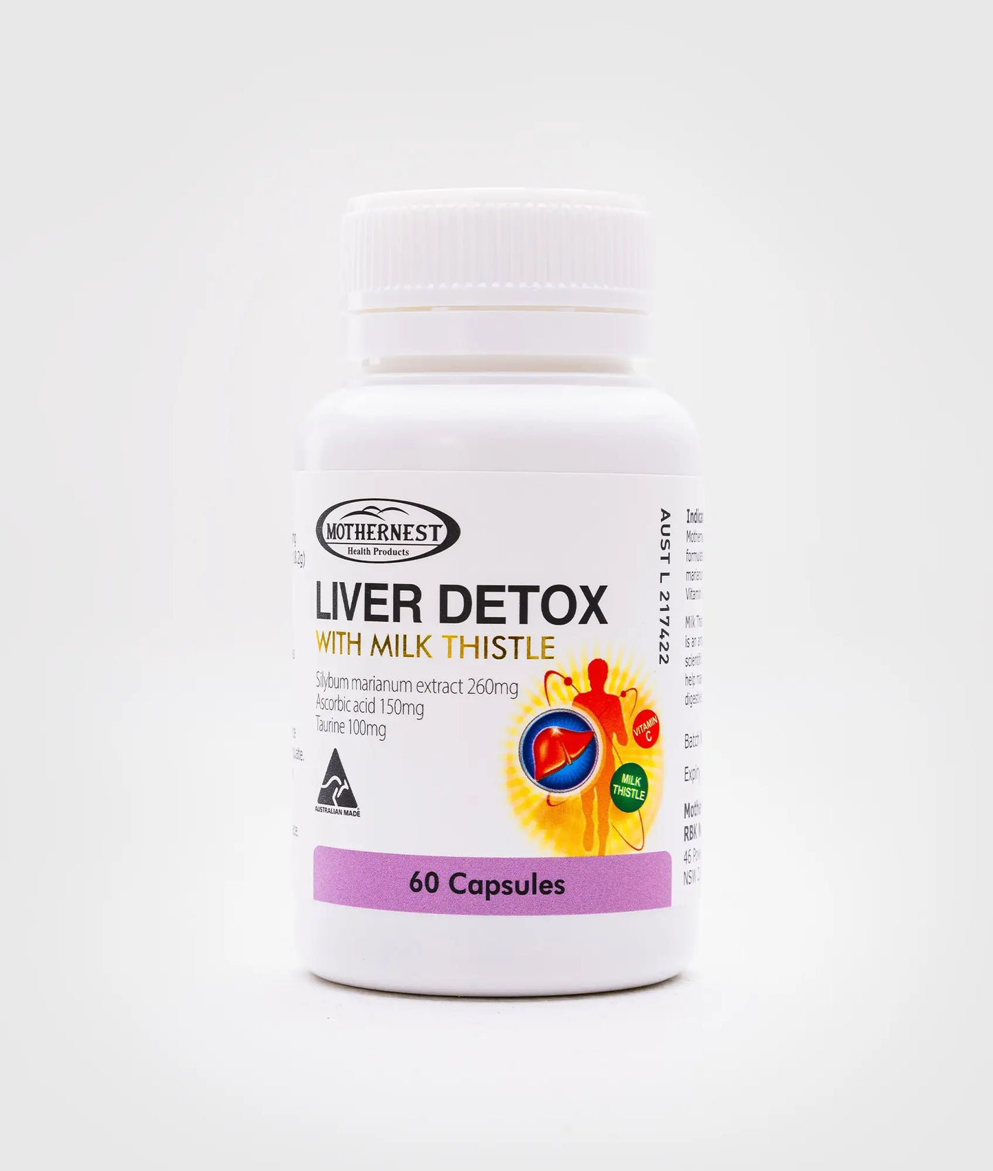 Mothernest Liver Detox with Milk Thistle 60 Caps